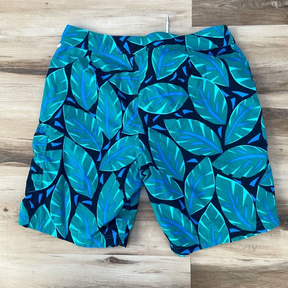 J Crew Mens Swim Trunks 32 Floral Hula Aloha Lined Drawstring